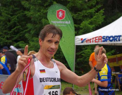 Thomas Ruminski nach dem Zieleinlauf auf dem Muttersberg