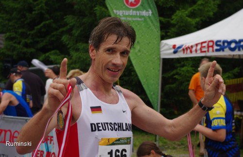 Thomas Ruminski nach dem Zieleinlauf bei der EM