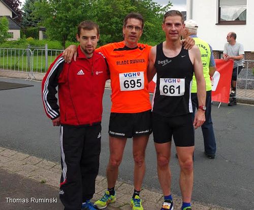 Nils Steinert (LG Braunschweig), Thomas Ruminski (SVE Hiddestorf), Peer Röhner (Det's Race Team / v.l.)