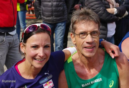 Sabrina Mockenhaupt (LG Sieg) und Thomas Ruminski (SVE Hiddestorf)